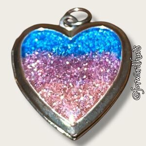 Bundle Sale 3 for $15 | Heart-Shaped Locket Pendant | Glitter Design